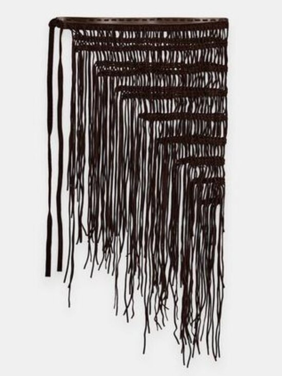 ZARA 100% LEATHER FRINGED CROCHET BELT main image 4